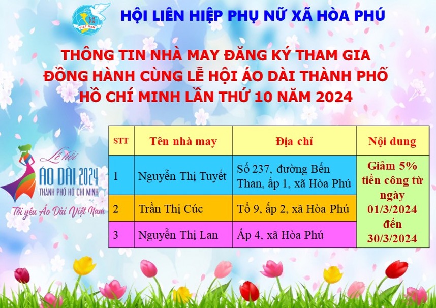 HÀNG TRĂM NHÀ MAY, CỬA HÀNG BÁN VẢI TRÊN ĐỊA BÀN TPHCM THAM GIA HƯỞNG ỨNG LỄ HỘI ÁO DÀI THÀNH PHỐ HỒ CHÍ MINH LẦN THỨ 10 NĂM 2024, GIẢM GIÁ TỪ 5% - 50% - Hình 1